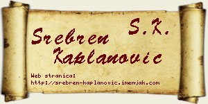 Srebren Kaplanović vizit kartica